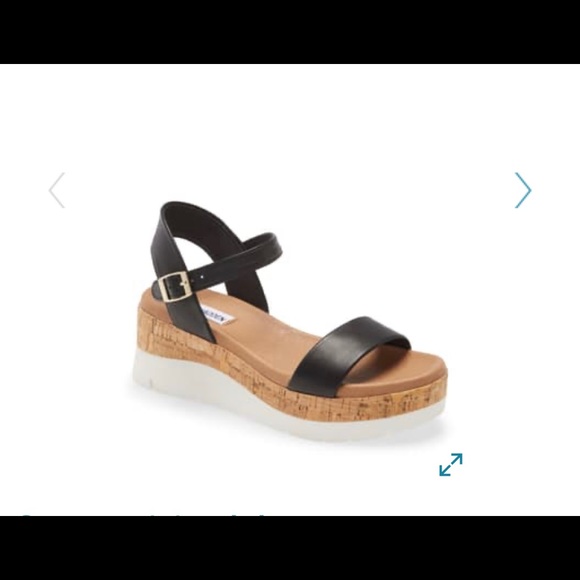 NWT Steve Madden sandals+Rosita Black Leather platform+7.5 - Picture 9 of 9